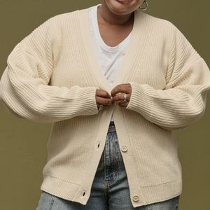 Tradlands Shelter Cardigan in Birch, 3X